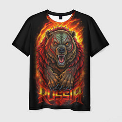 Футболка мужская Русский агрессивный медведь, цвет: 3D-принт