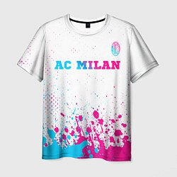 Мужская футболка AC Milan neon gradient style посередине