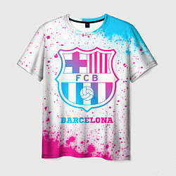 Мужская футболка Barcelona neon gradient style