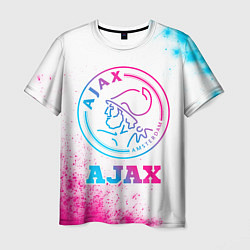 Мужская футболка Ajax neon gradient style