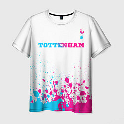 Футболка мужская Tottenham neon gradient style посередине, цвет: 3D-принт
