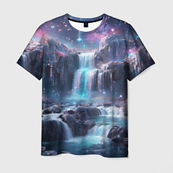 Мужская футболка Волшебный ночной водопад