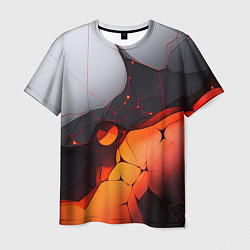 Мужская футболка Объемная плита с красной лавой иллюстрация