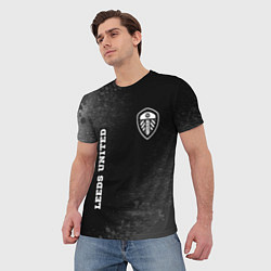 Футболка мужская Leeds United sport на темном фоне вертикально, цвет: 3D-принт — фото 2