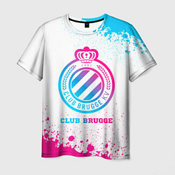 Мужская футболка Club Brugge neon gradient style