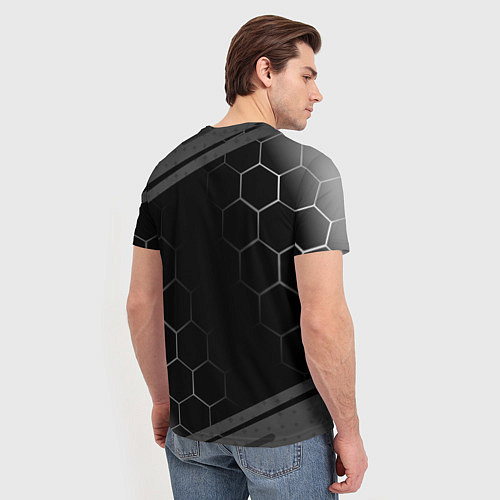Мужская футболка Inter sport на темном фоне / 3D-принт – фото 4