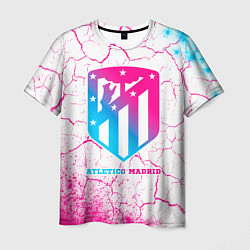 Мужская футболка Atletico Madrid neon gradient style