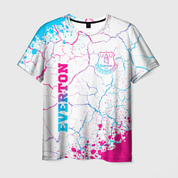 Мужская футболка Everton neon gradient style вертикально