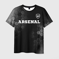 Футболка мужская Arsenal sport на темном фоне посередине, цвет: 3D-принт