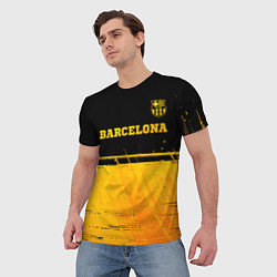 Футболка мужская Barcelona - gold gradient посередине, цвет: 3D-принт — фото 2