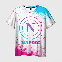 Мужская футболка Napoli neon gradient style