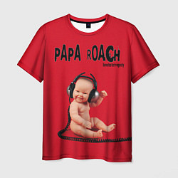 Мужская футболка Papa Roach - baby with headphones