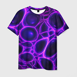 Мужская футболка Фиолетовы неоновые соты