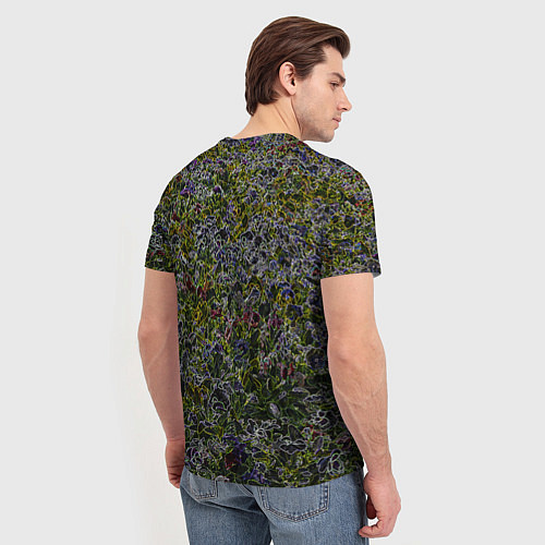 Мужская футболка Абстрактные разноцветные контуры / 3D-принт – фото 4