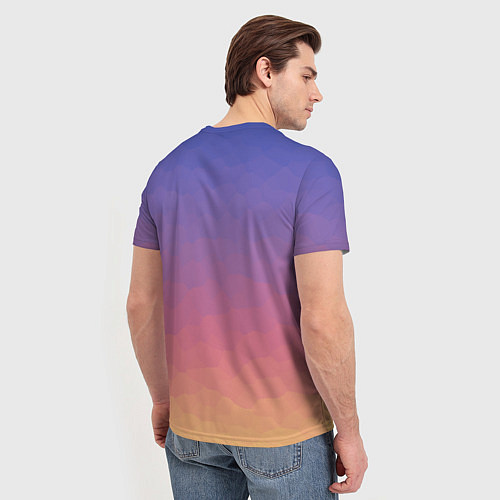Мужская футболка Эффект рассвета градиентом с кристаллизацией / 3D-принт – фото 4