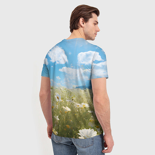 Мужская футболка Ромашковое поле / 3D-принт – фото 4
