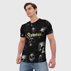 Футболка мужская Sabaton - logo rock group, цвет: 3D-принт — фото 2
