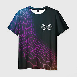 Футболка мужская Exeed neon hexagon, цвет: 3D-принт