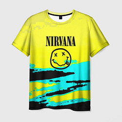 Мужская футболка Nirvana краски кислотные