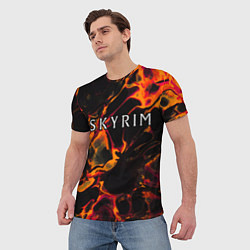 Футболка мужская Skyrim red lava, цвет: 3D-принт — фото 2