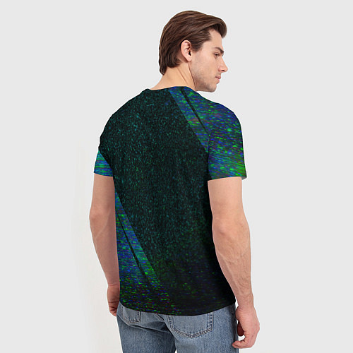 Мужская футболка Coldplay glitch blue / 3D-принт – фото 4