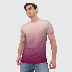 Футболка мужская Градиент бежевый в пурпурный, цвет: 3D-принт — фото 2