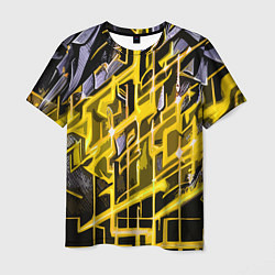 Мужская футболка Yellow and white abstraction