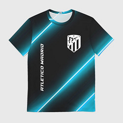 Футболка мужская Atletico Madrid неоновые лампы, цвет: 3D-принт
