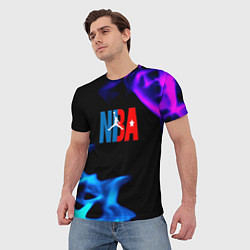 Футболка мужская NBA neon flame, цвет: 3D-принт — фото 2