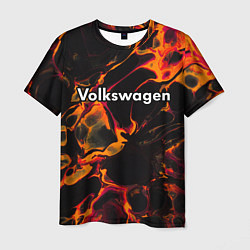 Футболка мужская Volkswagen red lava, цвет: 3D-принт