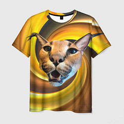 Футболка мужская Голова кота Шлепы, цвет: 3D-принт
