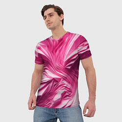 Футболка мужская Розовые ломанные линии, цвет: 3D-принт — фото 2