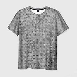 Мужская футболка Серый текстурированный кубики