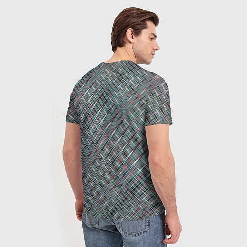 Мужская футболка Тёмный бирюзовый текстурированный / 3D-принт – фото 4