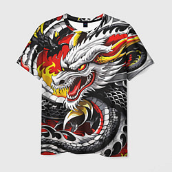 Мужская футболка Огнедышащий дракон в японском стиле