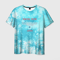 Мужская футболка Tokyo: tie-dye azure