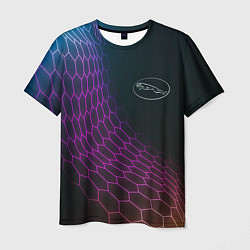 Мужская футболка Jaguar neon hexagon