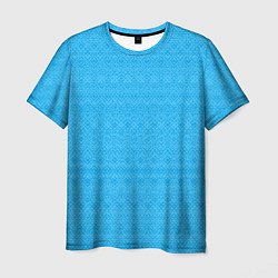 Мужская футболка Однотонный голубой полосатый узор