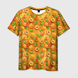 Мужская футболка Сочные сладкие абрикосы паттерн
