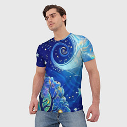 Футболка мужская Звездный лес, цвет: 3D-принт — фото 2