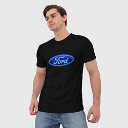 Футболка мужская Ford neon steel, цвет: 3D-принт — фото 2