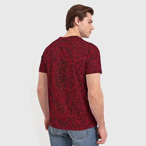 Мужская футболка Текстурированный красно-чёрный / 3D-принт – фото 4