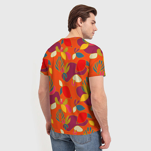 Мужская футболка Яркие ягодки-листочки / 3D-принт – фото 4
