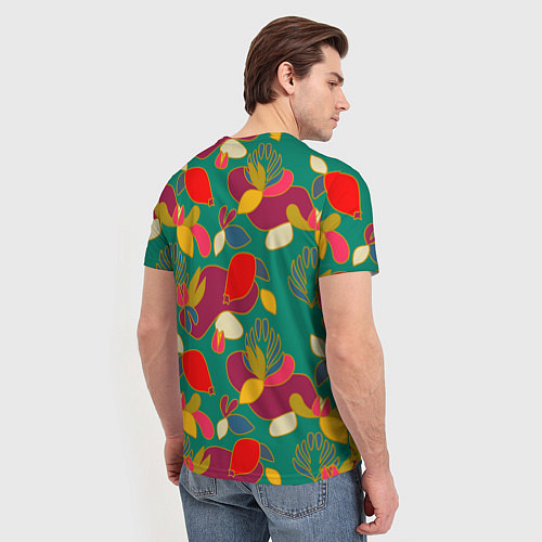 Мужская футболка Ягодно-цветочная абстракция / 3D-принт – фото 4