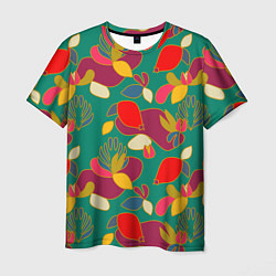 Мужская футболка Ягодно-цветочная абстракция