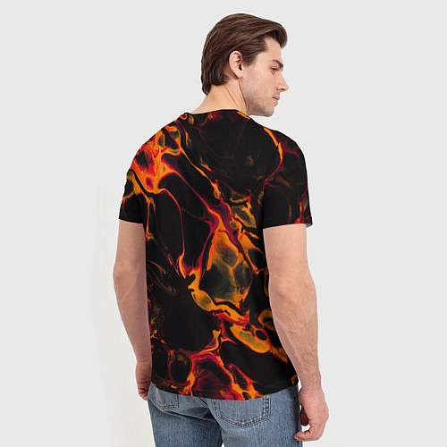 Мужская футболка Cyberpunk 2077 red lava / 3D-принт – фото 4