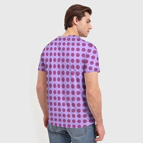 Мужская футболка Сиреневый паттерн в горошек / 3D-принт – фото 4