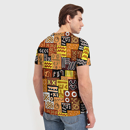 Мужская футболка Африканские этнический коллаж / 3D-принт – фото 4