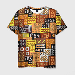 Мужская футболка Африканские этнический коллаж