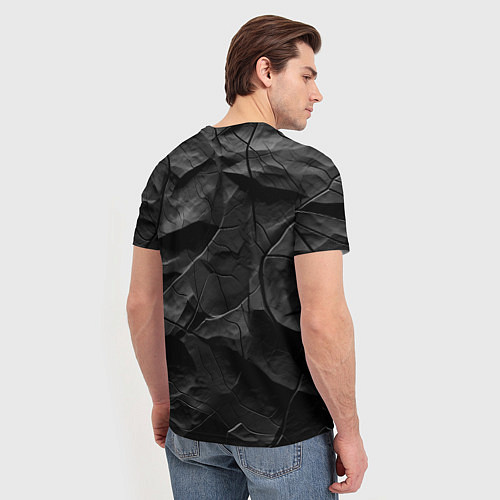 Мужская футболка Текстура темной скалы / 3D-принт – фото 4